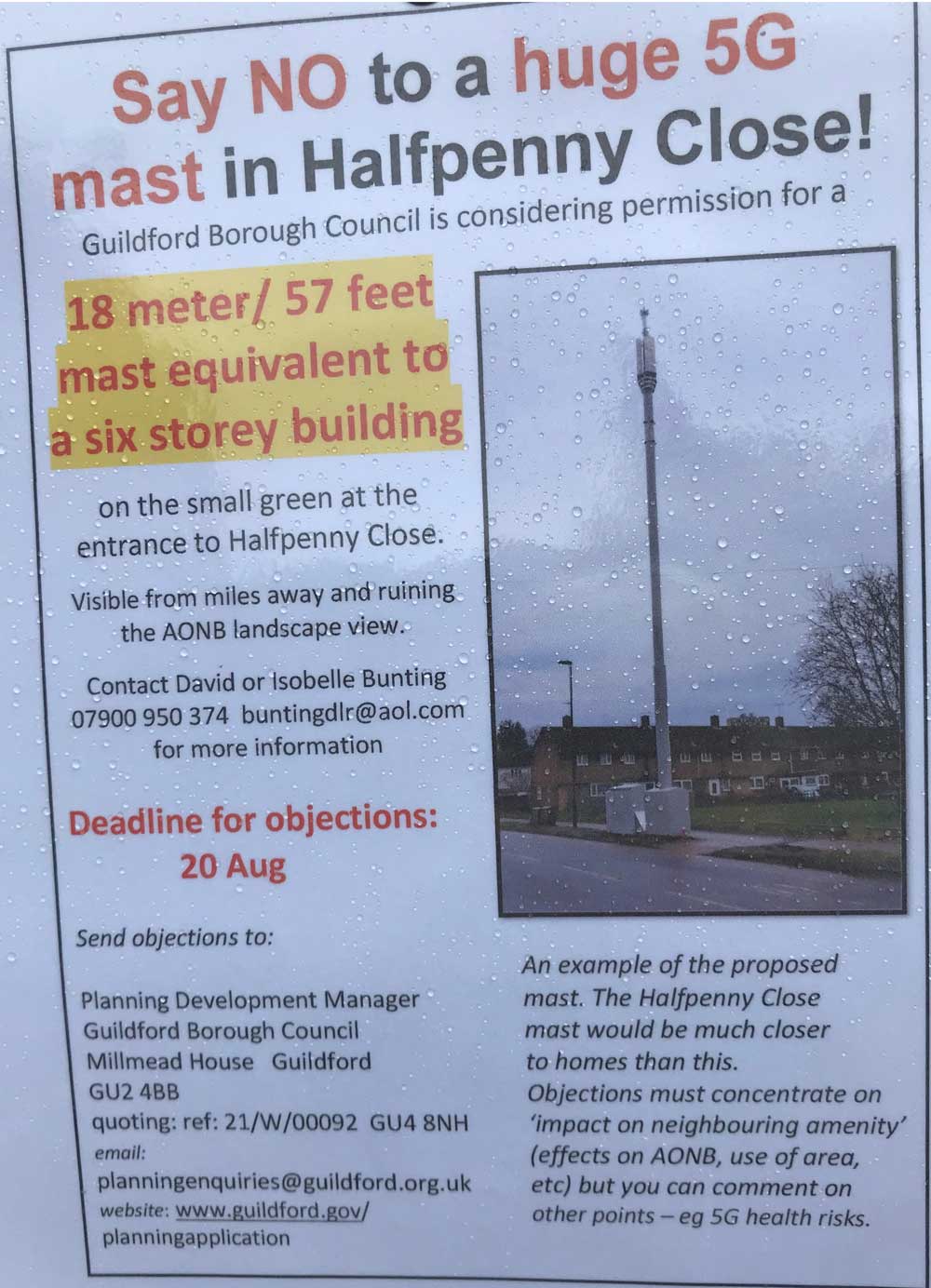 Proposed 5G Mast in Halfpenny Close